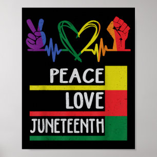 Póster Paz amor orgullo juneteenth reina negra chica muje