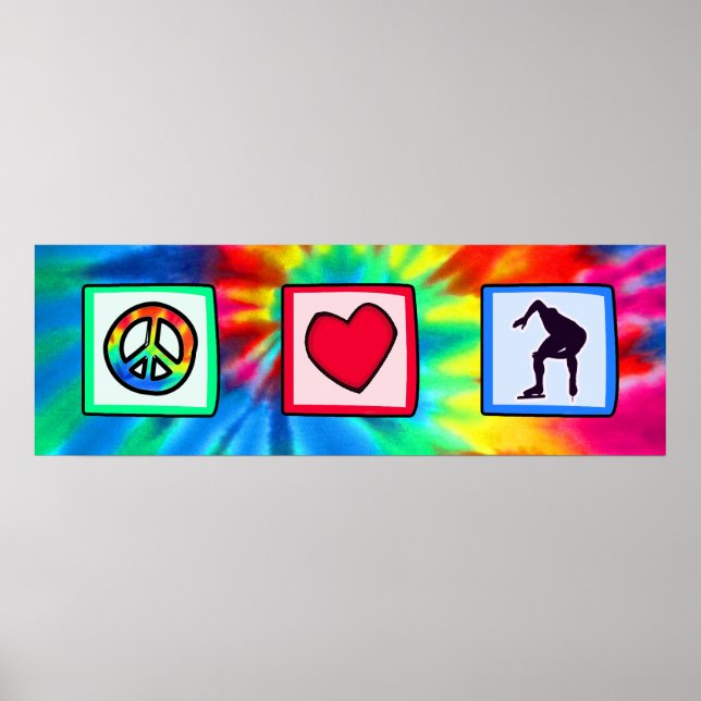Póster Paz, amor, patinaje rápido (Frente)