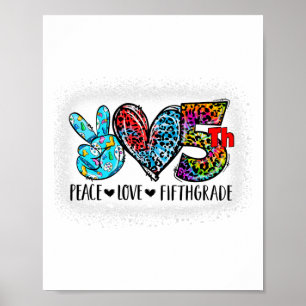 Póster Paz Amor Quinto Grado Ck Equipo De Regreso A La Es