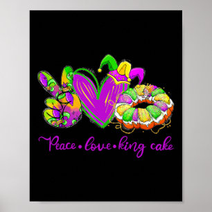 Póster Paz Amor Rey Pastel Hombres Mujeres Niños Corazón 