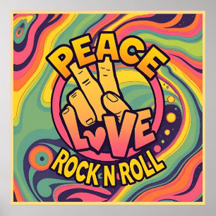 Póster Paz, amor, Rock n Roll Poster