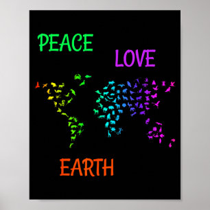 Póster Paz Amor Tierra Planeta Verde Naturaleza Proteger 