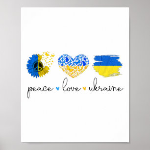 Póster Paz Amor Ucrania Colores de la Bandera Ucraniana U