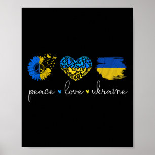 Póster Paz Amor Ucrania Colores de la Bandera Ucraniana U
