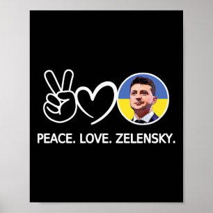 Póster Paz Amor Ucrania Volodymyr Zelensky Ucranianos S