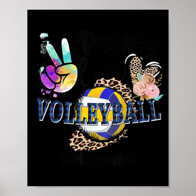 Póster Paz Amor Voleibol Madre Vida Abuela Leop (Frente)