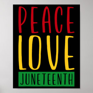 Póster Paz Amor Y 19 De Junio Día De La Libertad Bl