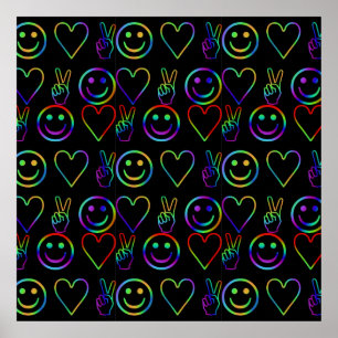 PÓSTER PAZ, AMOR Y FELICIDAD