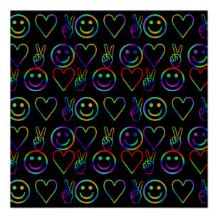 PÓSTER PAZ, AMOR Y FELICIDAD