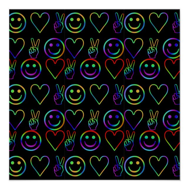 PÓSTER PAZ, AMOR Y FELICIDAD (Anverso)