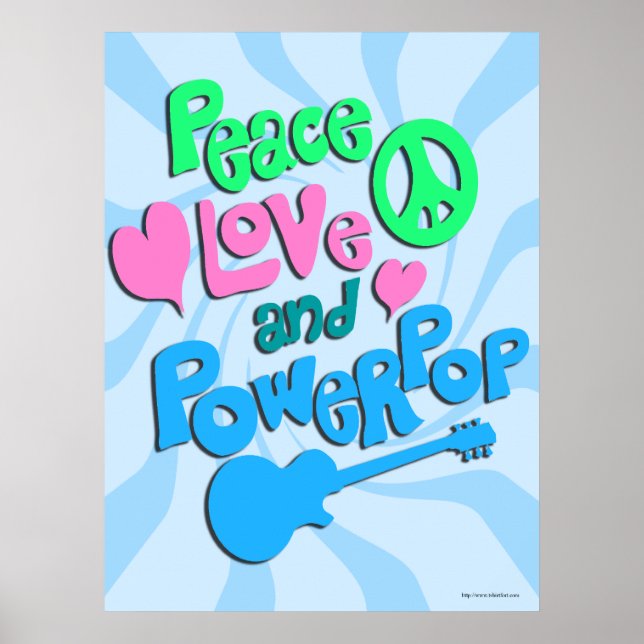 Póster Paz, amor y música pop divertida (Frente)