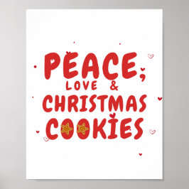 Póster Paz, amor y Navidades cookies