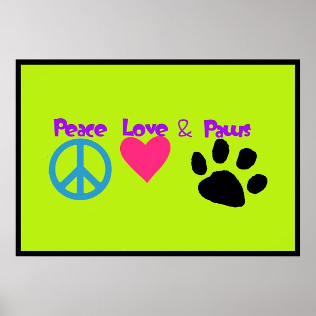 Póster Paz Amor y Paws (Frente)