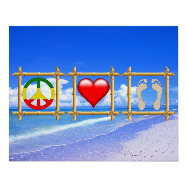 Póster Paz, Amor Y Pies Arenosos (Anverso)