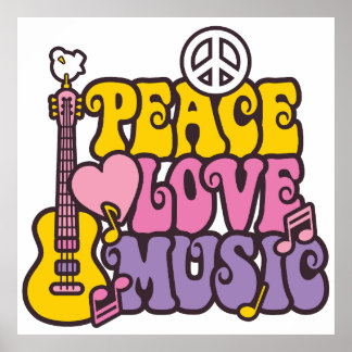 Póster Paz, Amor Y Poster De Música