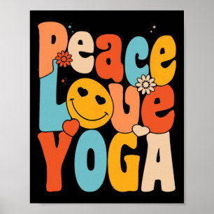 Póster Paz Amor Yoga Yoga Retro Mamás Yoga Abuela