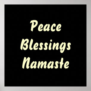 Póster Paz, Bendiciones, Namaste.