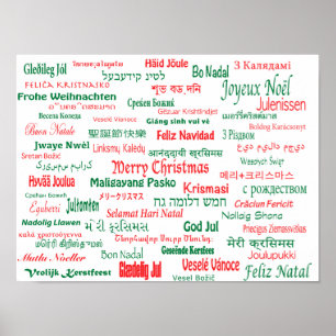 Póster Paz Coexistir Feliz Feliz Feliz Navidad Muchos Idi