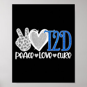 Póster Paz Cura de amor Tipo 2 Conciencia sobre la diabet