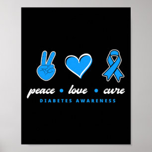 Póster Paz, cura la cura para el guerrero del T1D a la di