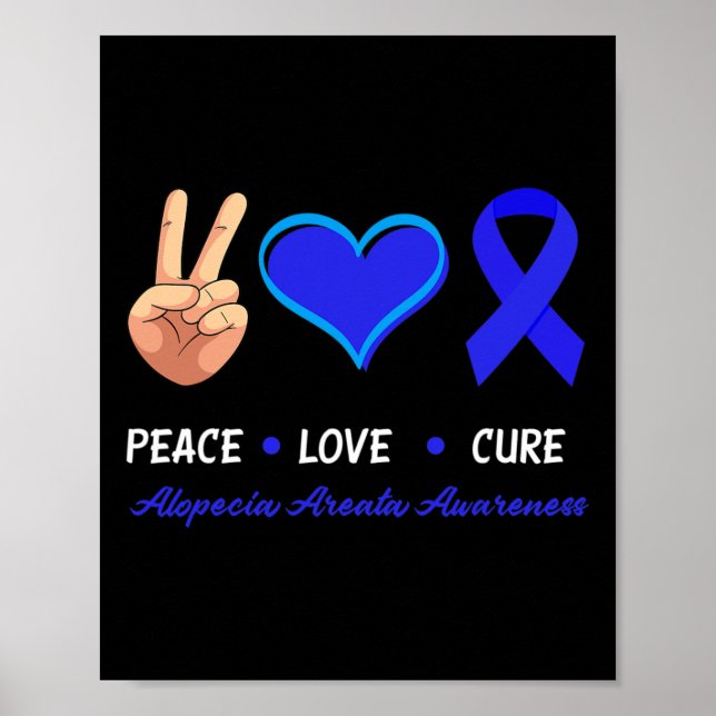 Póster Paz Cure Alopecia Areata Conciencia (Frente)
