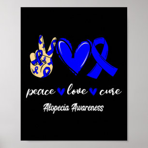 Póster Paz Cure Alopecia Cinta Azul Conciencia