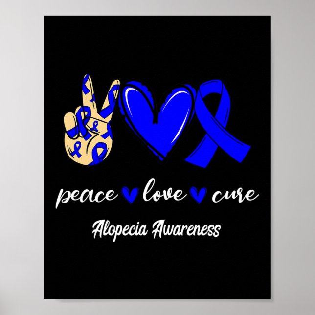 Póster Paz Cure Alopecia Cinta Azul Conciencia (Frente)