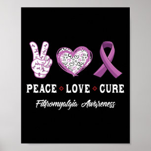 Póster Paz Cure Fibromialgia Conciencia Hombres Mujeres K
