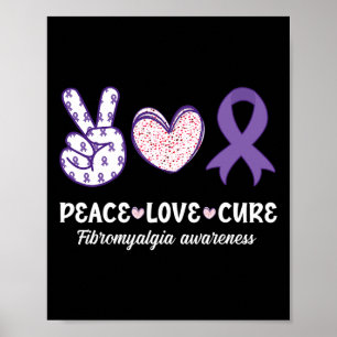 Póster Paz Cure Fibromialgia Conciencia Mes Warri