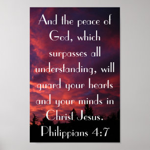 Póster Paz de Dios verso biblia Filipinas 4:7