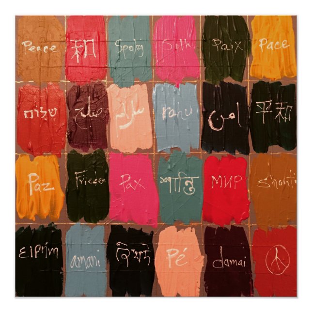 Póster Paz en 24 idiomas (Anverso)