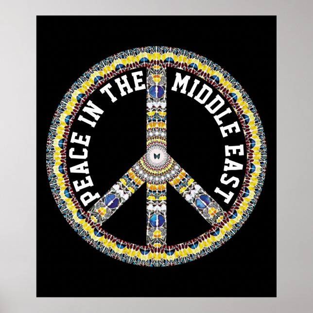 PÓSTER PAZ EN ORIENTE MEDIO - MARIPOSAS GEOMÉTRICAS (Frente)