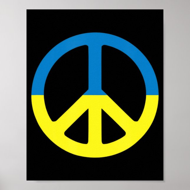 Póster Paz en Ucrania con apoyo de Ucrania al Reino Unido (Frente)