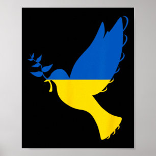 Póster Paz en Ucrania Paloma. Apoya a Ucrania. Apoyo