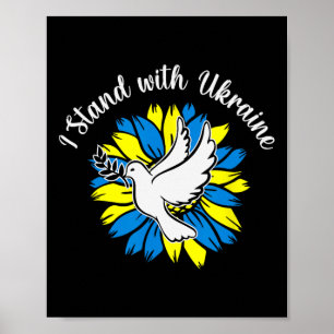 Póster Paz En Ucrania Paloma Girasol Ucrania 