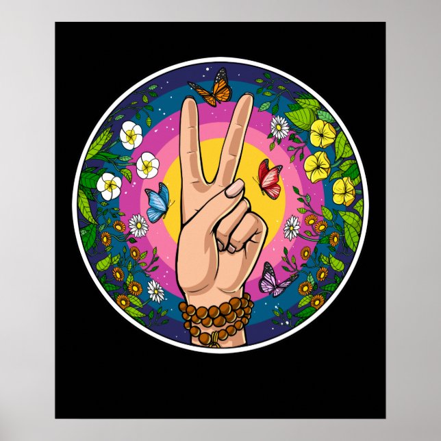 Póster Paz hippie (Frente)