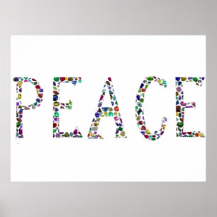 Póster Paz, la palabra "PAZ" Gemstone