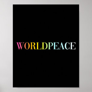 Póster Paz Mundial (texto colorido)