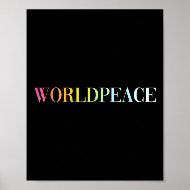 Póster Paz Mundial (texto colorido) (Frente)