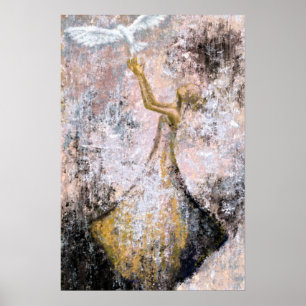 Póster Paz - Paloma Blanca - Libertad - Pintura Abstracta