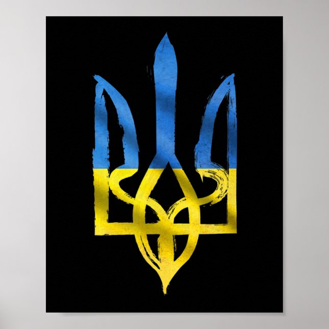 Póster Paz para Ucrania Apoyo de tridentes de origen ucra (Frente)