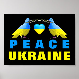 Póster Paz Para Ucrania - Libertad - Paz Se Encanta El Co