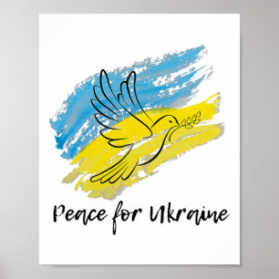 Póster Paz por Ucrania Solidaridad Paz Corazón Ucraniano