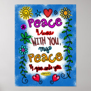 Póster Paz que dejo contigo John 14:27 Christian