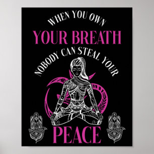 Póster Paz Respiración Meditación Yoga Mundial Amabilidad