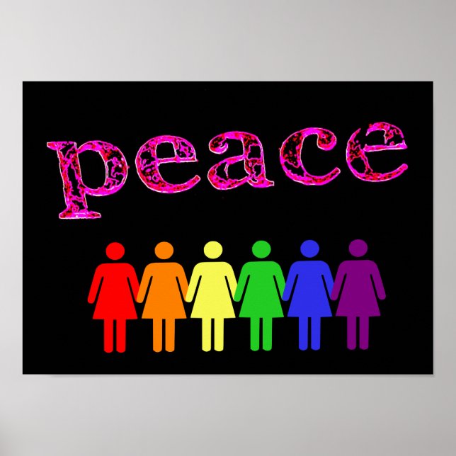 Póster paz rosa negro LGBTQIA (Frente)