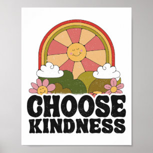 Póster Paz Solar Positiva Hippie Retro Elige Amabilidad E