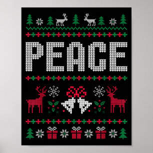 Póster Paz vengo en paz pareja fea navidad alegre coincid