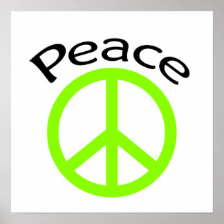 Póster Paz y palabra verde lima