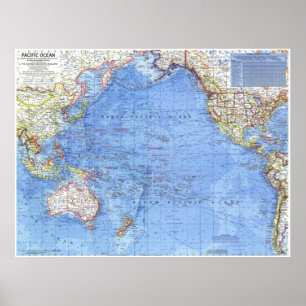 Póster " Pazifik: 1969/heute - Detaillierte Pazifikkarte